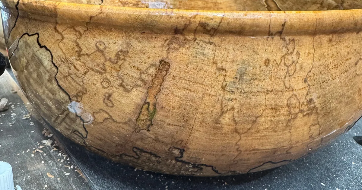 Nature's Abstract Art: A Spalted Maple Bowl's Striking Character