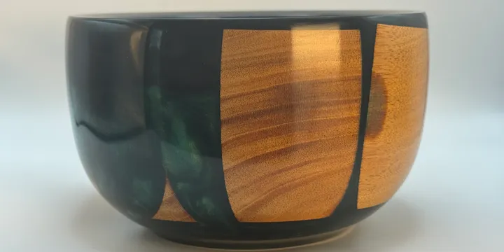Cherry & Dark Green Resin Bowl — Housewarming Gift Form