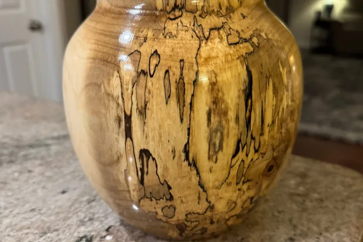 Spalted Maple Vase — Natural Abstract Art for Shelf or Mantel
