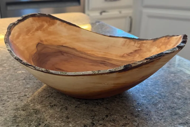 Apple Wood Live Edge Bowl — Handcrafted Rustic Dining Centerpiece