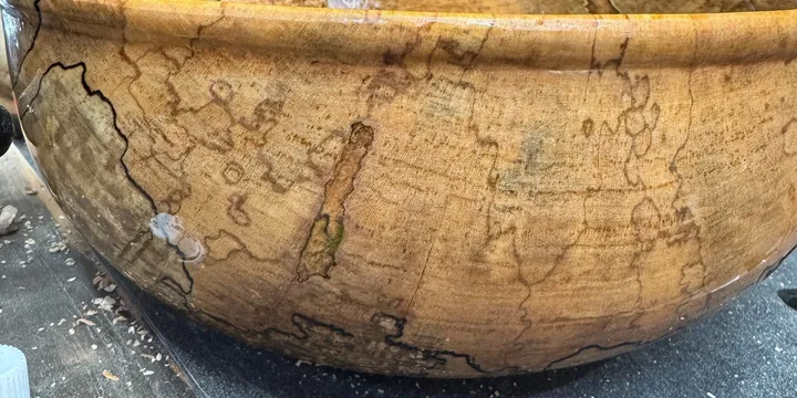 Spalted Maple Bowl with Striking Natural Figure