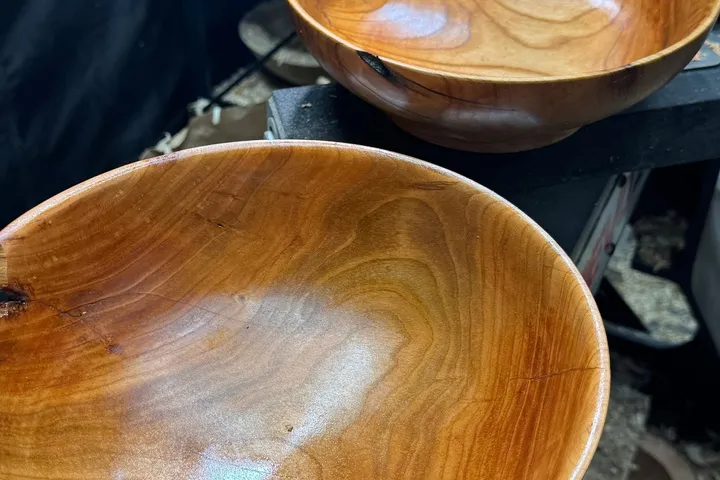 Hand-Turned Cherry Wood Bowls — Recent Work from the Shop