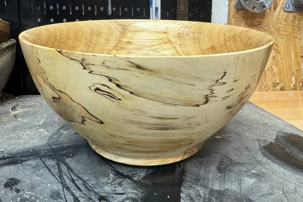 Spalted Maple Art Bowl — Dramatic Natural Patterns with Tung Oil Finish