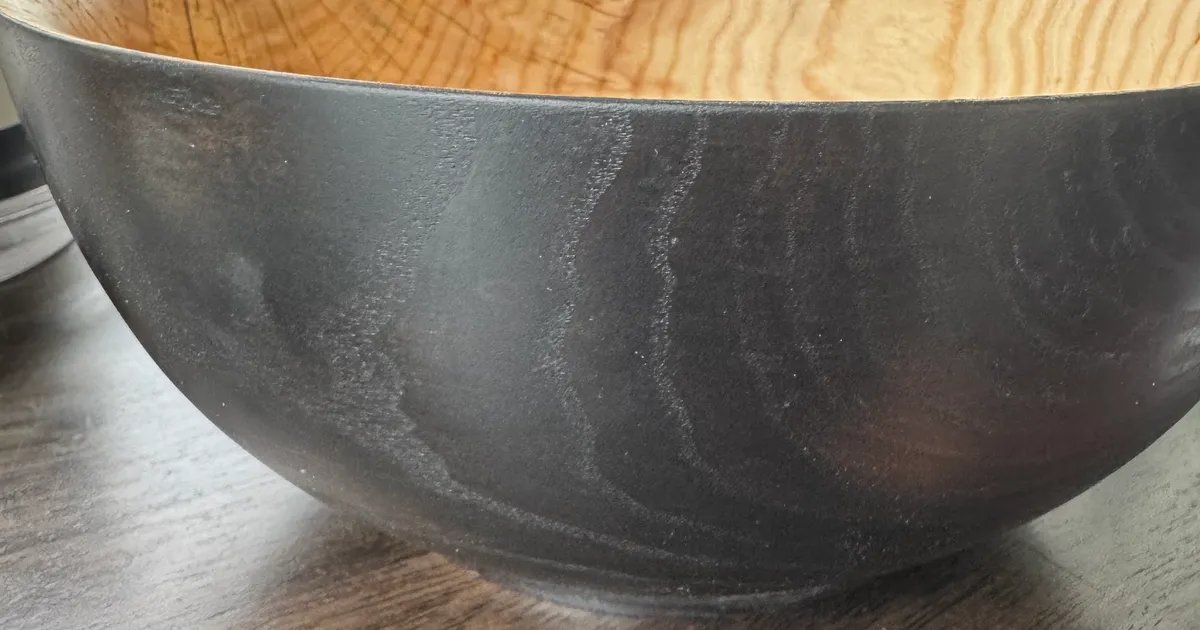 Blackened Ash Architectural Vessel — 9" Hand-Turned Modern Decor Centerpiece