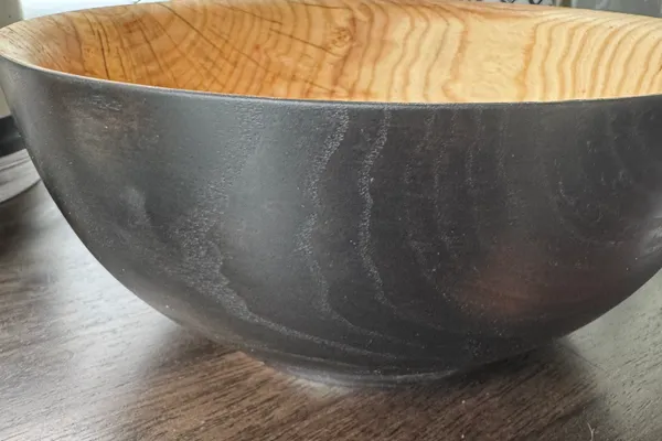 Blackened Ash Architectural Vessel — 9" Hand-Turned Modern Decor Centerpiece