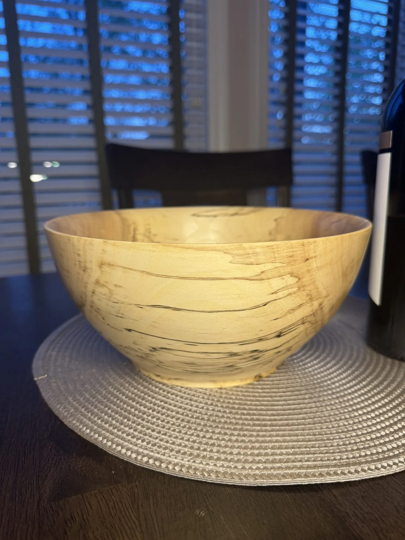 Spalted maple bowl — angled view