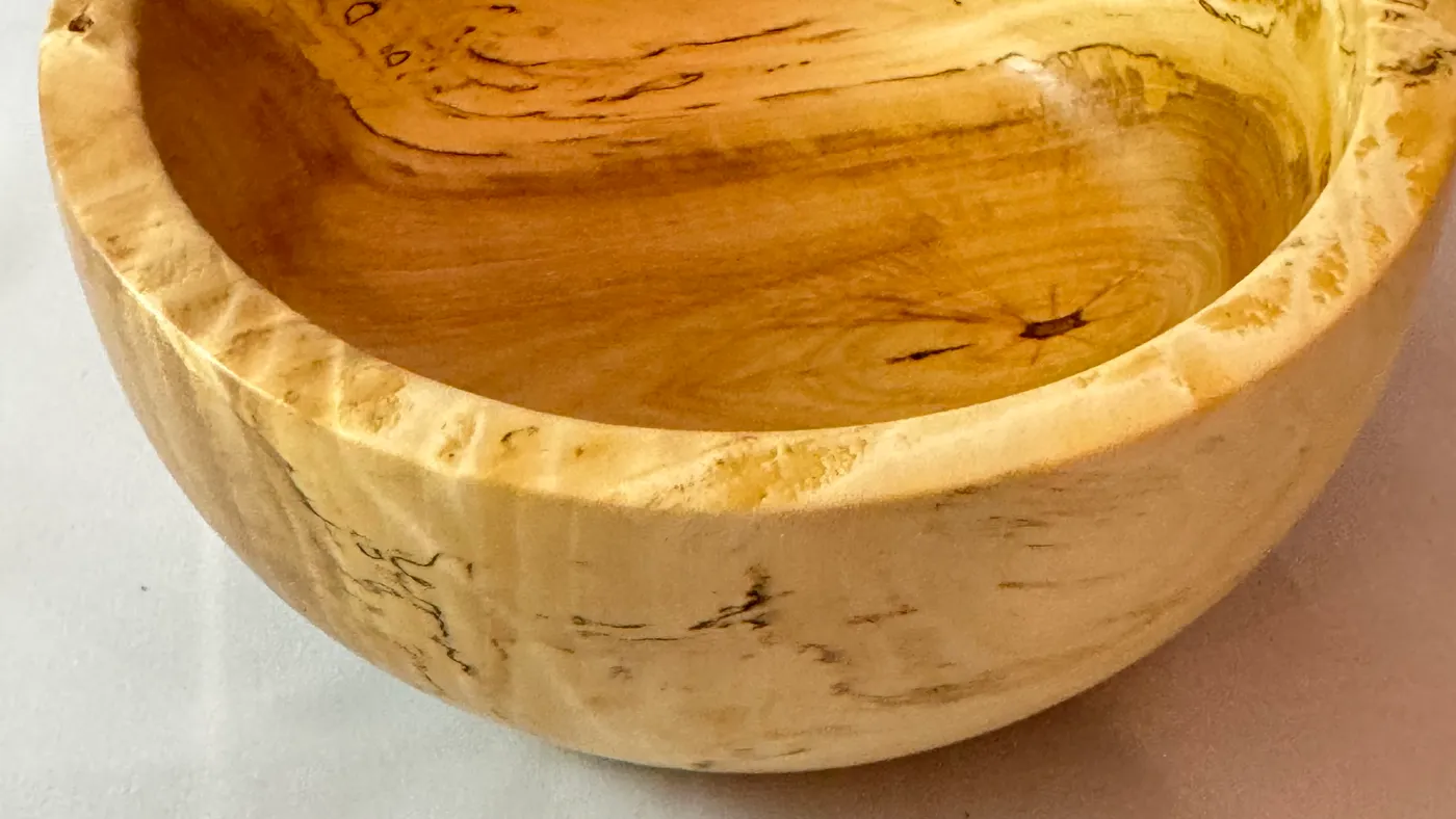 Small Spalted Maple Bowl — Compact Zone-Line Table Piece