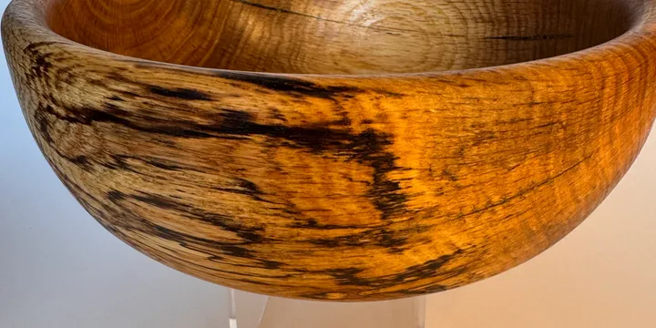 Spalted Oak Bowl — Hand-Turned Rustic Home Decor Centerpiece