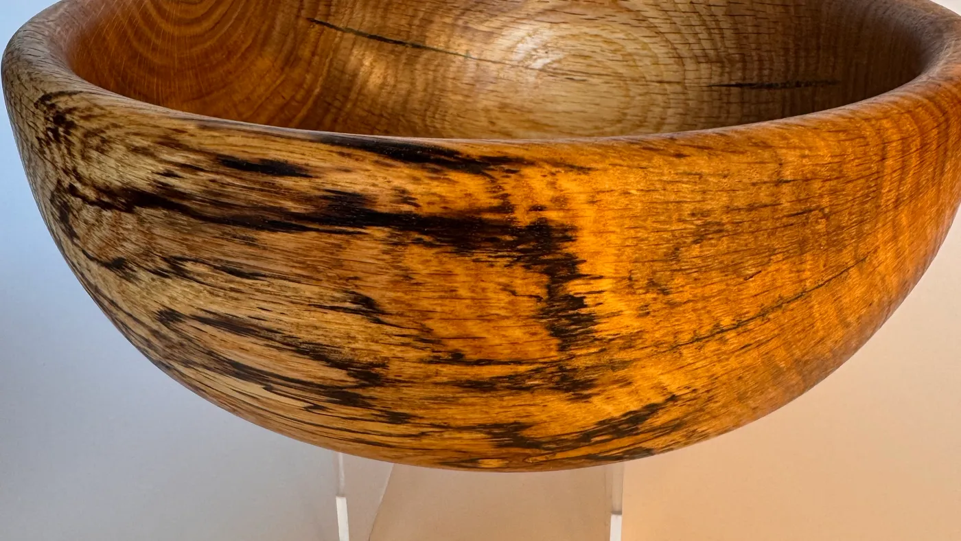 Spalted Oak Bowl — My First Oak Piece on the Lathe