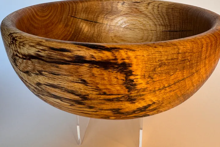 Spalted Oak Bowl — Hand-Turned Rustic Home Decor Centerpiece