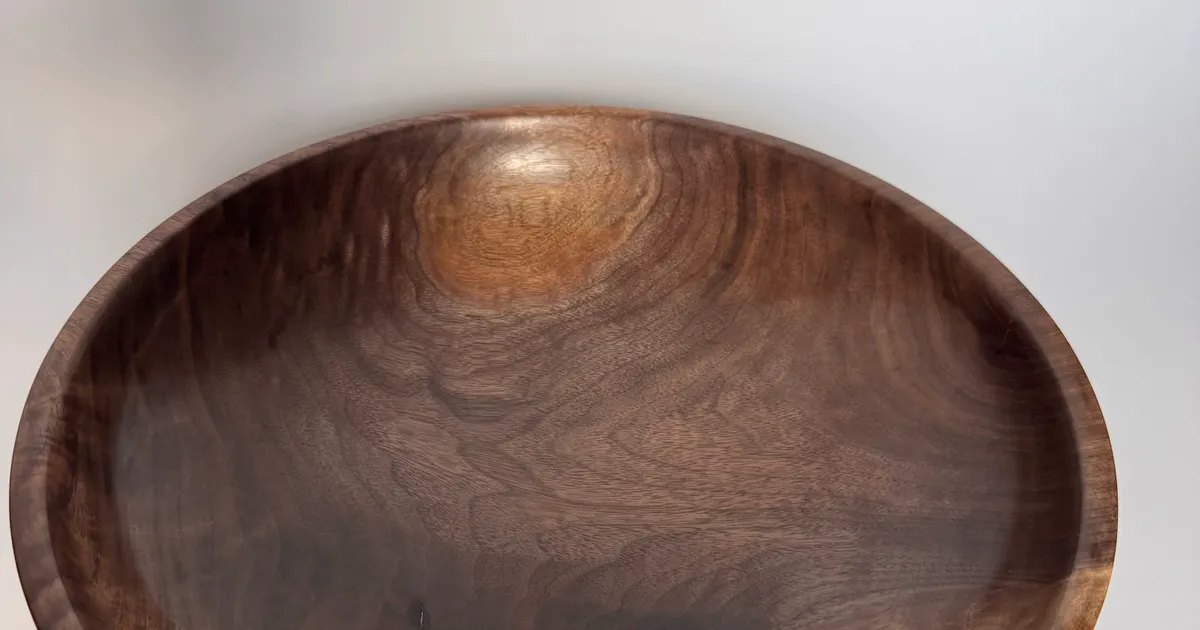 Black Walnut Bowl — Low, Wide Table Form