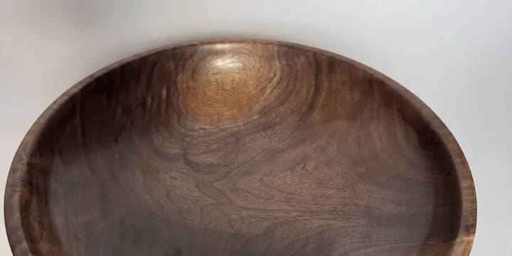Black Walnut Bowl — Low, Wide Table Form