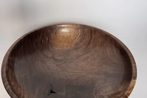 Black Walnut Bowl — Low, Wide Table Form