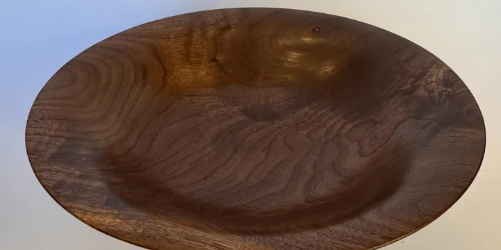 Walnut Bowl — Flared Shellac and Wax Form