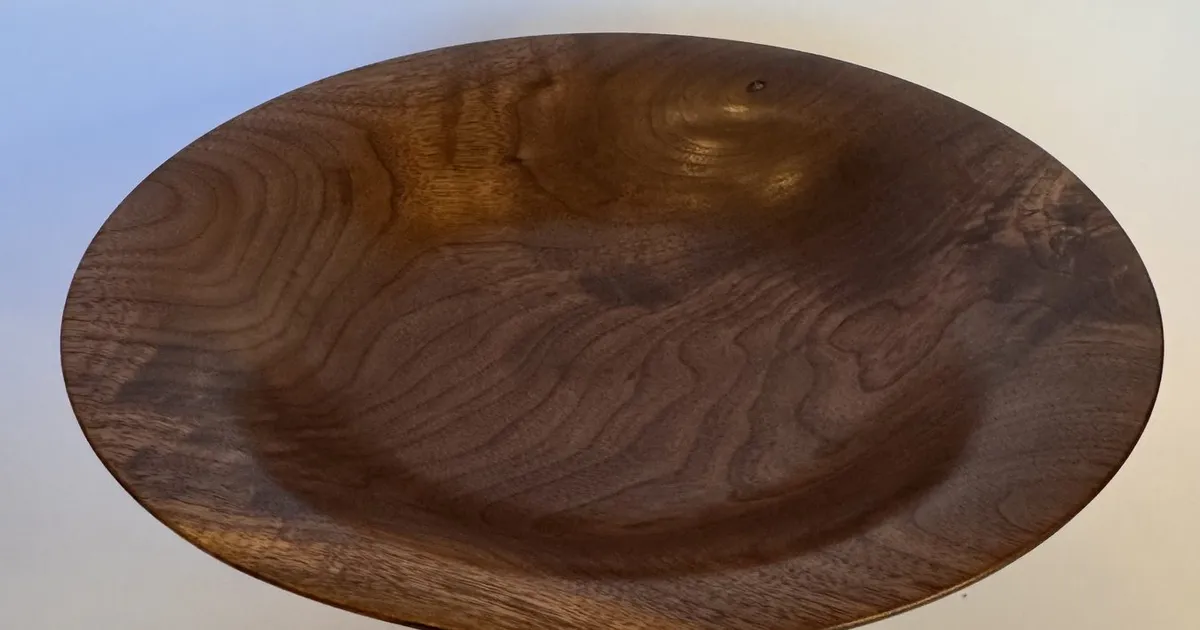 Walnut Bowl — Flared Shellac and Wax Form