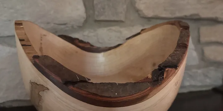 Natural Edge Maple Bowl — Smooth Winged Form